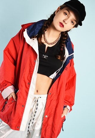 90'S RETRO OVERSIZED FESTIVAL PARKA RAIN JACKET TOP