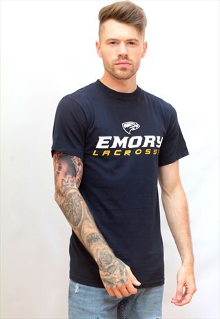 VINTAGE NAVY GRAPHIC CHAMPION T-SHIRT