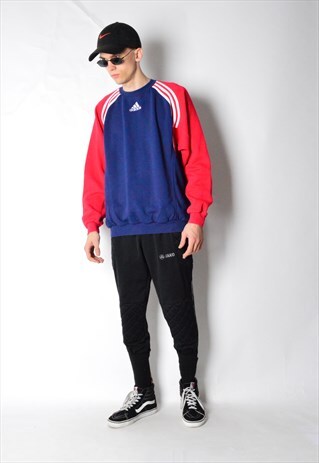 2001 NAVY BLUE RED ADIDAS SWEATSHIRT