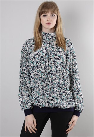 VINTAGE 90S FLORAL PATTERNED BOMBER TOP