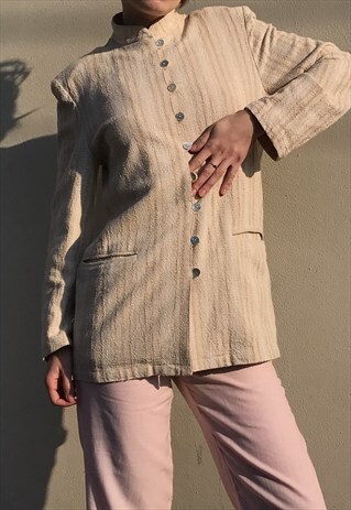 MOTHER OF PEARL BUTTONED JACKET/SHIRT
