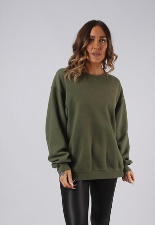 SWEATSHIRT JUMPER OVERSIZED PLAIN COLOURED UK 16-18 (W5R)