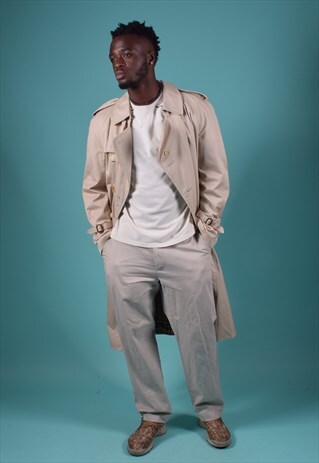 VINTAGE BURBERRY'S LIGHT TAN TRENCH COAT