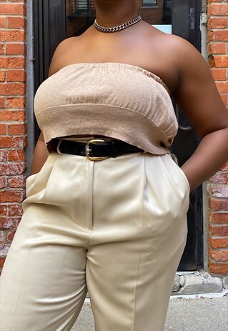 VINTAGE UPCYCLED TAN TUBE TOP
