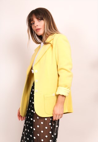VINTAGE 80S YELLOW JAEGER BLAZER JACKET