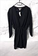 MINI BLACK COTTON LONG SLEEVE DRESS 