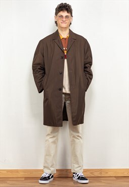 Vintage 70's Men Mac Coat in Brown