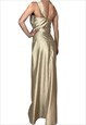 GOLD ONE SHOULDER BALL EVENING PROM BRIDESMAID DRESS