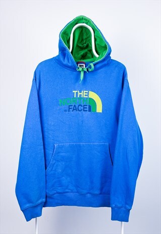 VINTAGE THE NORTH FACE HOODIE SPELL OUT BLUE LARGE