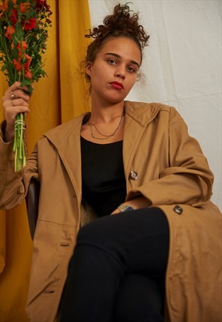 VINTAGE LEATHER TRENCH COAT