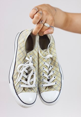 VINTAGE CONVERSE YELLOW STRIPED TRAINERS