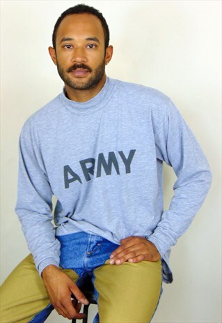 90S MINIMALIST SPORTSWEAR ARMY GREY MOCK TURTLE NECK TEE