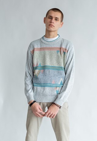 VINTAGE 80S MINIMAL JUMPER WITH PATTERN