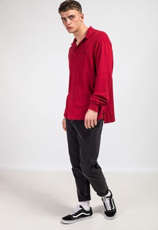 VINTAGE RALPH LAUREN LONG SLEEVE POLO TOP