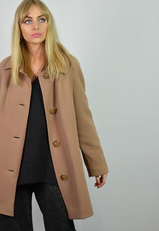 VINTAGE CAMEL BROWN WOOL JACKET / COAT