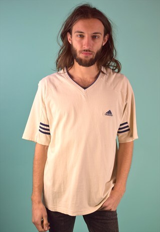 VINTAGE 90'S ADIDAS V-NECK T-SHIRT