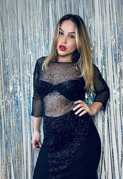Vintage 90s sequin evening dress