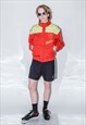 90'S VINTAGE SPORTS AMAZING RACER JACKET IN RED/YELLOW/GREY