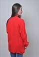 VINTAGE RED EVENING BLOUSE WITH LONG SLEEVE 