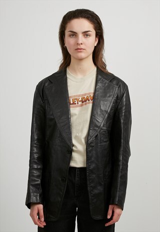 VINTAGE BLACK LEATHER JACKET