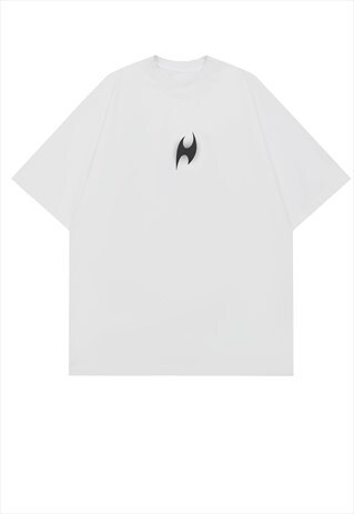 GORPCORE T-SHIRT UTILITY TEE GRUNGE TATTOO TOP IN WHITE