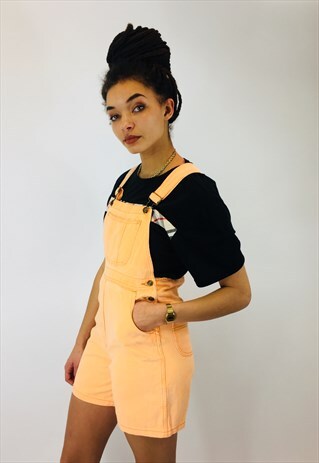 VINTAGE ORANGE DENIM DUNGAREES