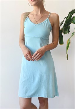 Vintage 00's Y2K Summer Pastel Blue Midi Cami Dress