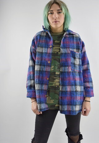 VINTAGE WOOL CHECKED FLANNEL SHIRT