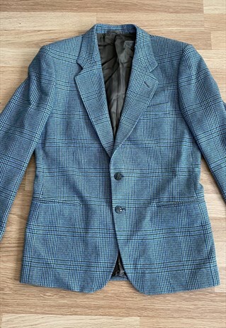 VINTAGE BLUE AND GREEN BLAZER