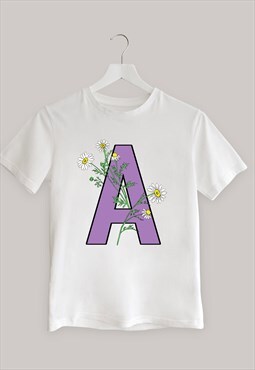 House of Alice Personalised T-shirt White Lilac 