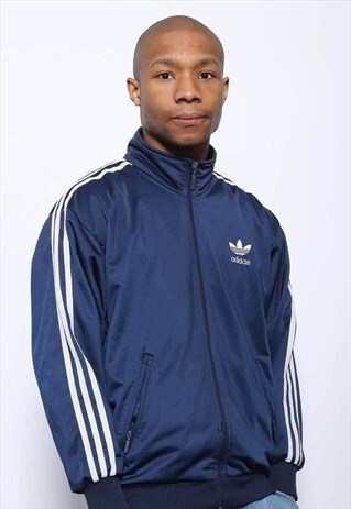 VINTAGE ADIDAS LOGO TRACK JACKET BLUE