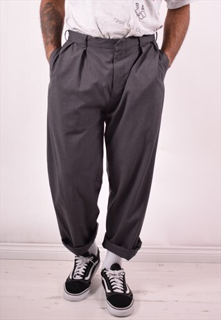 POLO RALPH LAUREN MENS VINTAGE TROUSERS W34 L29 GREY 90S