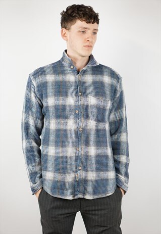 VINTAGE PATTERNED BLUE NAVAJO SHIRT