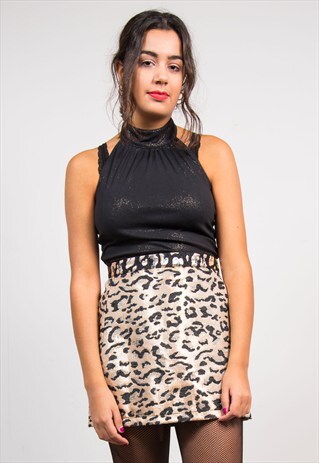 VINTAGE 90'S BLACK SPARKLE HALTER NECK TOP