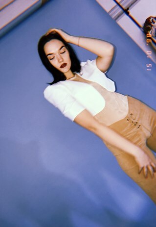 80'S RETRO MINIMALIST OPEN FRONT CROPPED JACKET WHITE