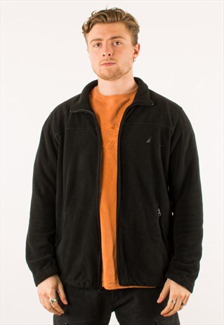 VINTAGE BLACK NAUTICA FULL ZIP FLEECE