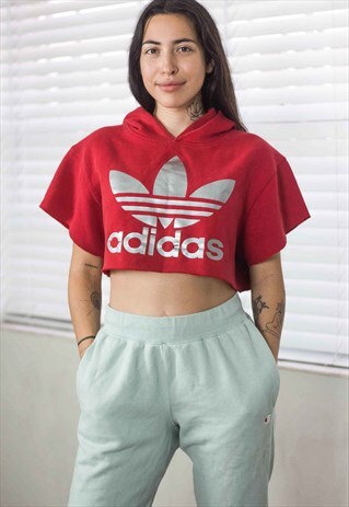 VINTAGE ADIDAS CROP TOP REWORKED LOGO 90S X 9.2