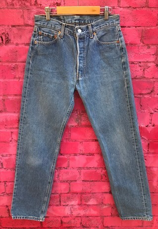 VINTAGE 90'S BLUE HIGH-WAISTED LEVI'S 501 JEANS