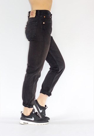 VINTAGE 90'S BLACK 501 LEVI GUY FIT JEANS LONG LEG
