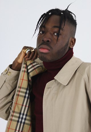 RARE VINTAGE BURBERRY NOVA CHECK LINED COAT JACKET