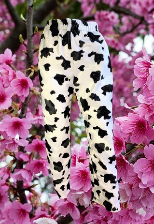 topshop cow print joggers