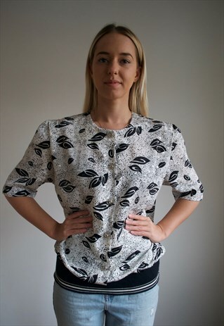 VINTAGE 80'S PATTERNED BLOUSE