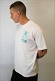 JUNGLECLUB AIRTEX T-SHIRT WITH GREEN FLOWER BACK PRINT
