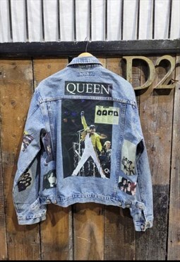 Queen customised vintage 80's 90's denim jeans jacket