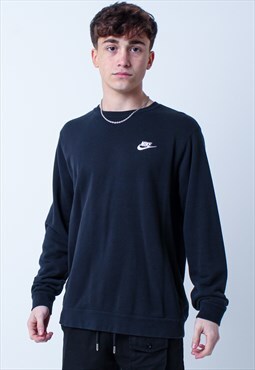 Vintage Nike Embroidered Logo Sweatshirt Black Large