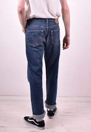 LEVI'S 501 MENS VINTAGE JEANS W33 L32 BLUE 90S