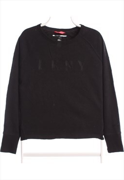 Vintage 90's DKNY Sweatshirt Crewneck Spellout Black Large