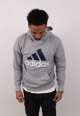 Vintage Men's Adidas Grey Pullover Hoodie