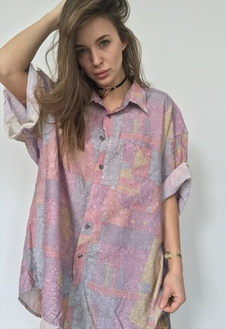 PATTERNED OVERSIZED RETRO VINTAGE UNISEX FESTIVAL SHIRT