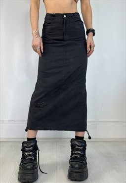 Vintage Y2k Midi Skirt Cargo Utility Toggle Gorpcore 90s 